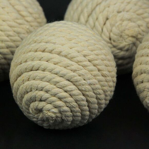 Set of 5 Light Brown Rope Decorative Orb Home Decor Ball Centerpiece Vase Filler - Picture 3 of 3